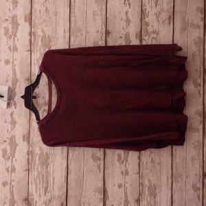 American Eagle Size L Dark Wine Long Sleeve Shirt Cross Cross Back